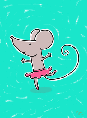 Carte nature, vacances, paysages et animaux Petite souris danseuse